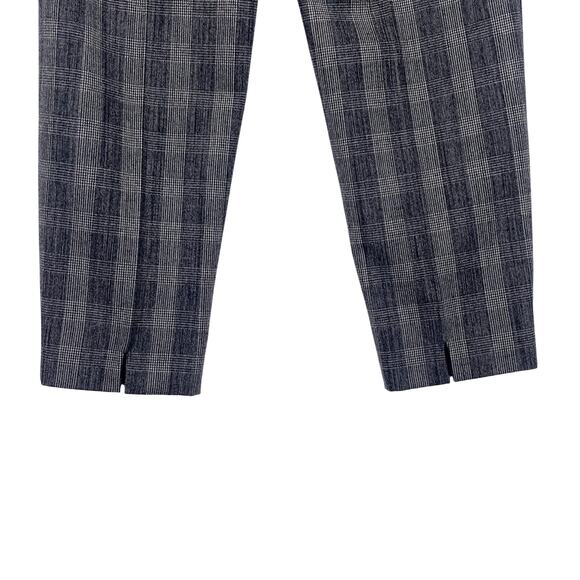 PIAZZA SEMPIONE Italy Glen Check Plaid Audrey Pants Gray Womens 8 Office Preppy - Picture 7 of 9